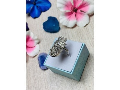 925 Sterling Silver Marcasites Ring Size 7.5