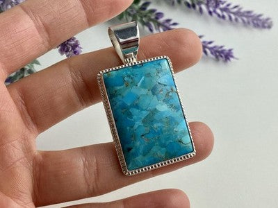925 Sterling Silver Turquoise Pendant