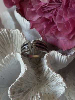 Vintage 925 Sterling Silver Sapphire & Beryl Ring Size 7