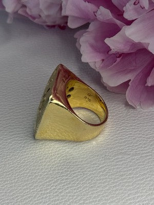 925 Sterling Silver Gold Plated Italy Ring Size 8