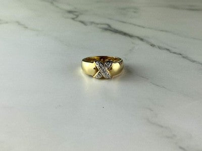 925 Sterling Silver Gold Plated Ring Size 5.5