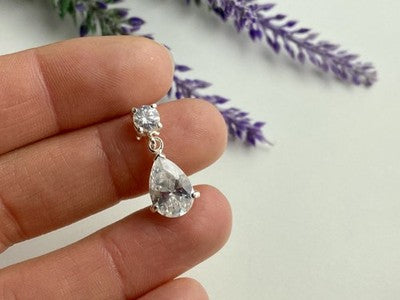 925 Sterling Silver CZ "Drop" Pendant