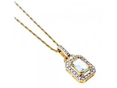 925 Sterling Silver Gold Plated Topaz Chain With Pendant