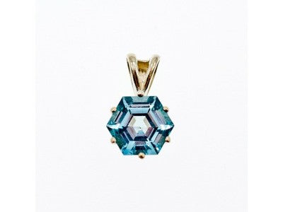 925 Sterling Silver Blue Topaz Pendant
