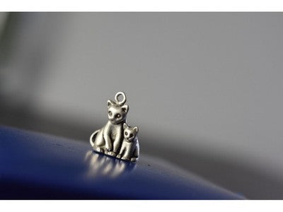 925 Sterling Silver Cats Pendant