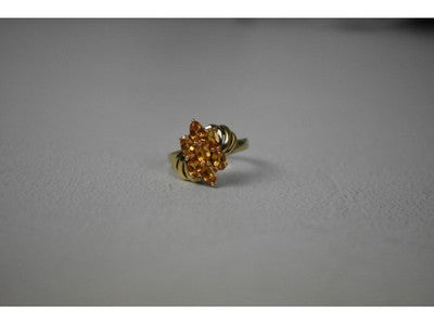 925 Sterling Silver Gold Plated Heliodor Ring Size 6.75