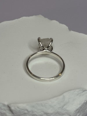 925 Sterling Silver Raw & Rough-Cut Diamond Ring Size 6.5