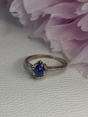 925 Sterling Silver Star Sapphire Ring Size 6.5