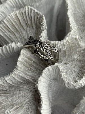 Dragonfly 925 Sterling Silver Ring Size 9