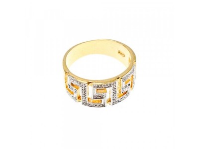 925 Sterling Silver Gold Plated Diamonds Ring Size 5.5