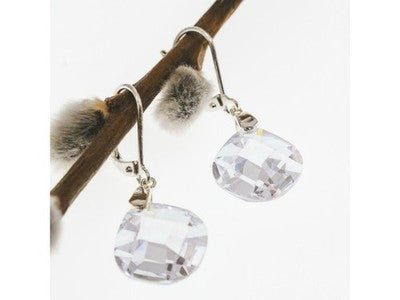 925 Sterling Silver Jewelry Glass "Charm" Earrings