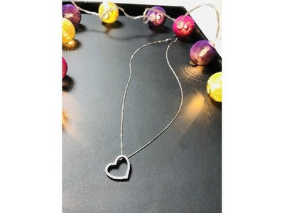 925 Sterling Silver CZ "Heart" Chain with Pendant