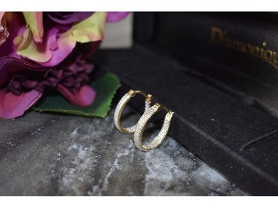 925 Sterling Silver Gold Plated Hoop Earrings