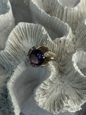 925 Sterling Silver Amethyst Ring Size 6.5