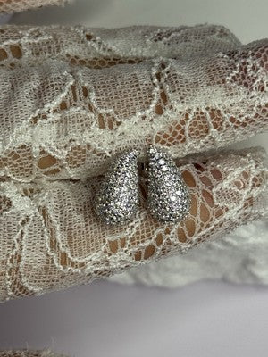 925 Sterling Silver Beautiful CZ Earrings Length 0.55