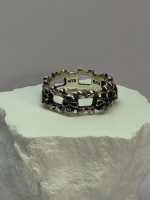 925 Sterling Silver Skull Ring Size 10.5