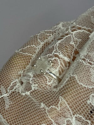 925 Sterling Silver Raw & Rough-Cut Diamond Ring Size 6.5