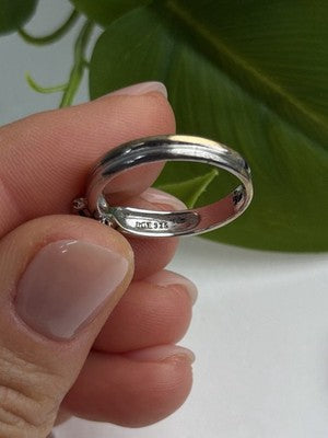 925 Sterling Silver Sapphire & Diamond Cross Ring Size 8.5