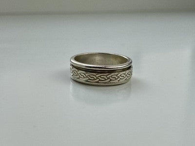 925 Sterling Silver Spinner Men'S Ring Size 12