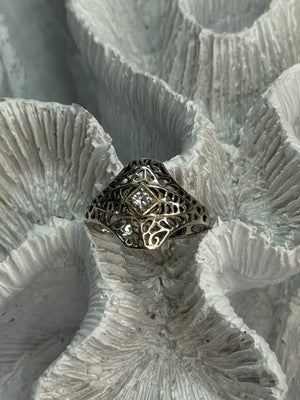 925 Sterling Silver Beryl Ring Size 8