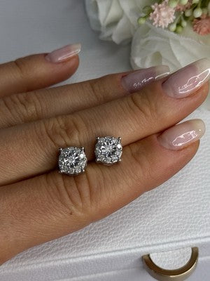 925 Sterling Silver Beryl Stud Earrings Length 0.35 Inch