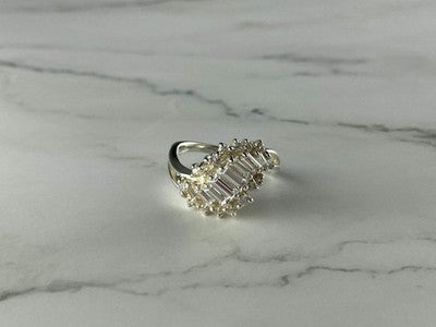 925 Sterling Silver CZ Ring Size 11.5