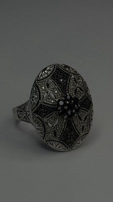 Elegant 925 Sterling Silver Spinel Stones Ring Size 8