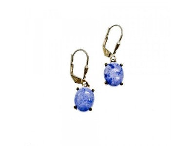 925 Sterling Silver Purple Agate Earrings