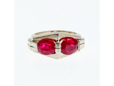 925 Sterling Silver Pink Spinel Ring Size 5.5