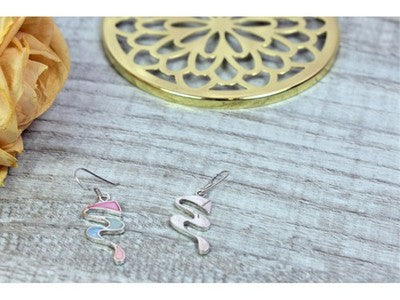 925 Sterling Silver Multicolor Enamel Earrings