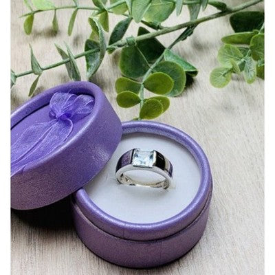 925 Sterling Silver Blue Spinel Ring Size 6.5