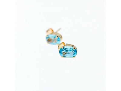 14K YELLOW GOLD TOPAZ STUD EARRINGS