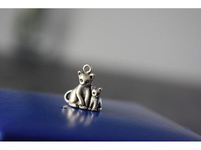 925 Sterling Silver Cats Pendant
