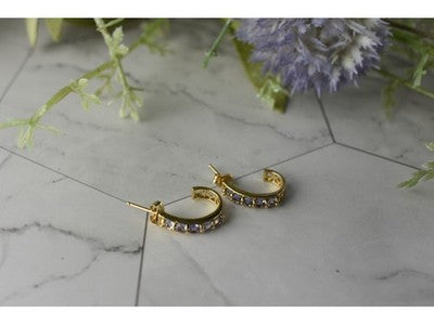 14K Yellow Gold Tanzanite Earrings