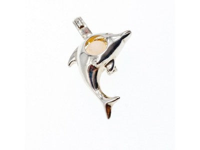 925 Sterling Silver Pearl Dolphin Pendant