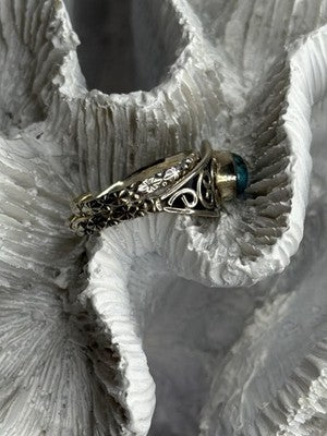 Unique Design 925 Sterling Silver Turquoise Ring Adjustable