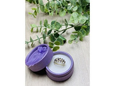 925 Sterling Silver Dark Blue Spinel "Love" Ring Size 8