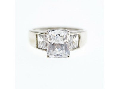 925 Sterling Silver CZ Ring Size 14