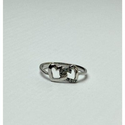 925 Sterling Silver Aquamarine "Hearts" Ring Size 7
