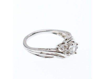 925 Sterling Silver White Topaz Ring Size 7