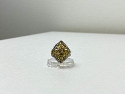 925 Sterling Silver Gold Plated Citrine Ring Size 5.5