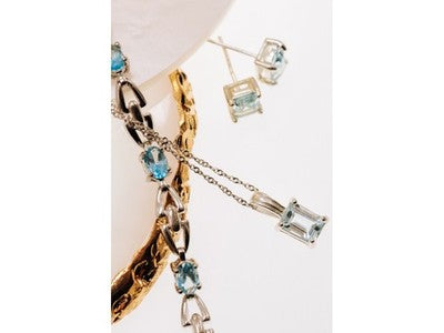 925 Sterling Silver Blue Topaz Earrings