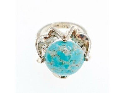 925 Sterling Silver Larimar Ring Size 6.75