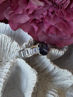 925 Sterling Silver Tourmaline & Beryl Ring Size 8