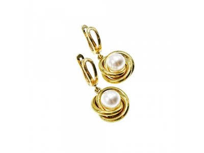 925 Sterling Silver Gold Plated Imitation Pearls Set