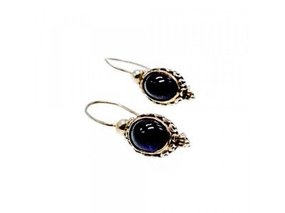 Vintage 925 Sterling Silver Agate Earrings