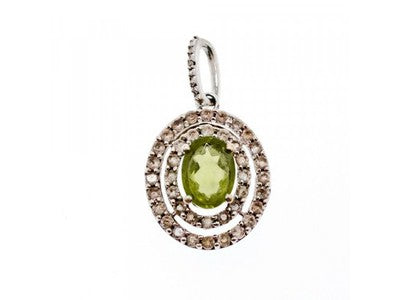 925 Sterling Silver Peridot & White Beryl Pendant