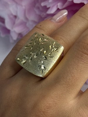 925 Sterling Silver Gold Plated Italy Ring Size 8