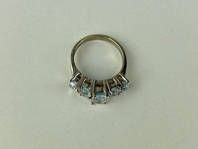 925 Sterling Silver Blue Spinel Ring Size 6.5