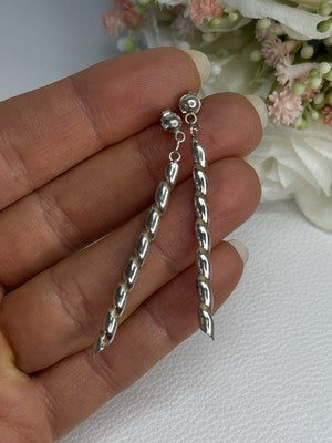 Art Design 925 Sterling Silver Earrings Length 2 Inch